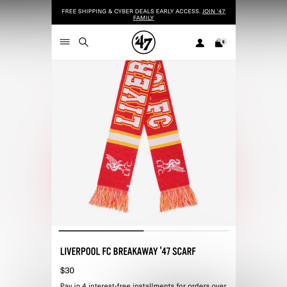 LIVERPOOL FC BREAKAWAY '47 SCARF